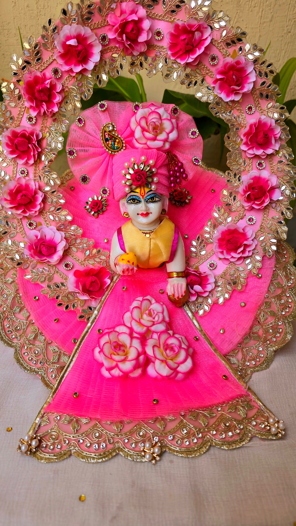 Heavy pink flowrie dress