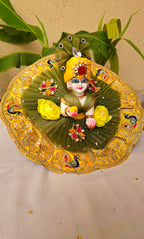 Green yellow handwork dress
