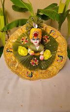 Green yellow handwork dress