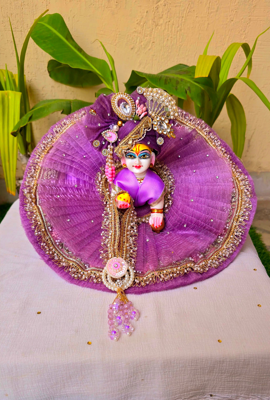 Purple handwork patka dress(2-6no.)