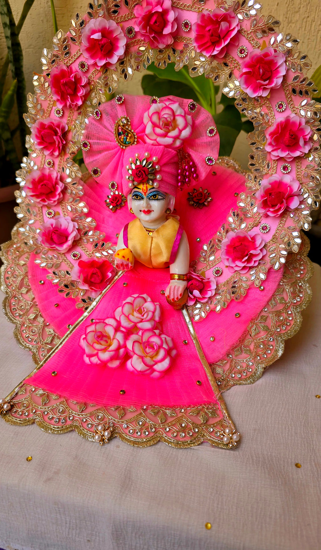Heavy pink flowrie dress