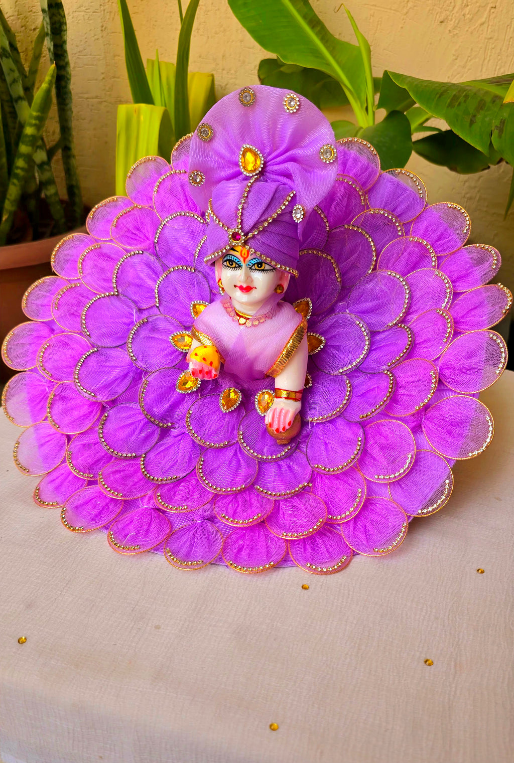Pure elegant purple heavy dress
